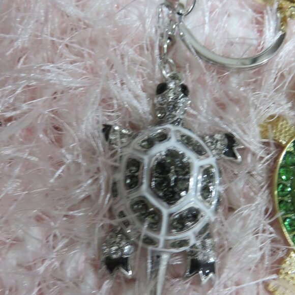 BOGO Rhinestone Turtle Tortoise Keychain handbag Purse Charm Key Chain Key ring - Picture 5 of 6